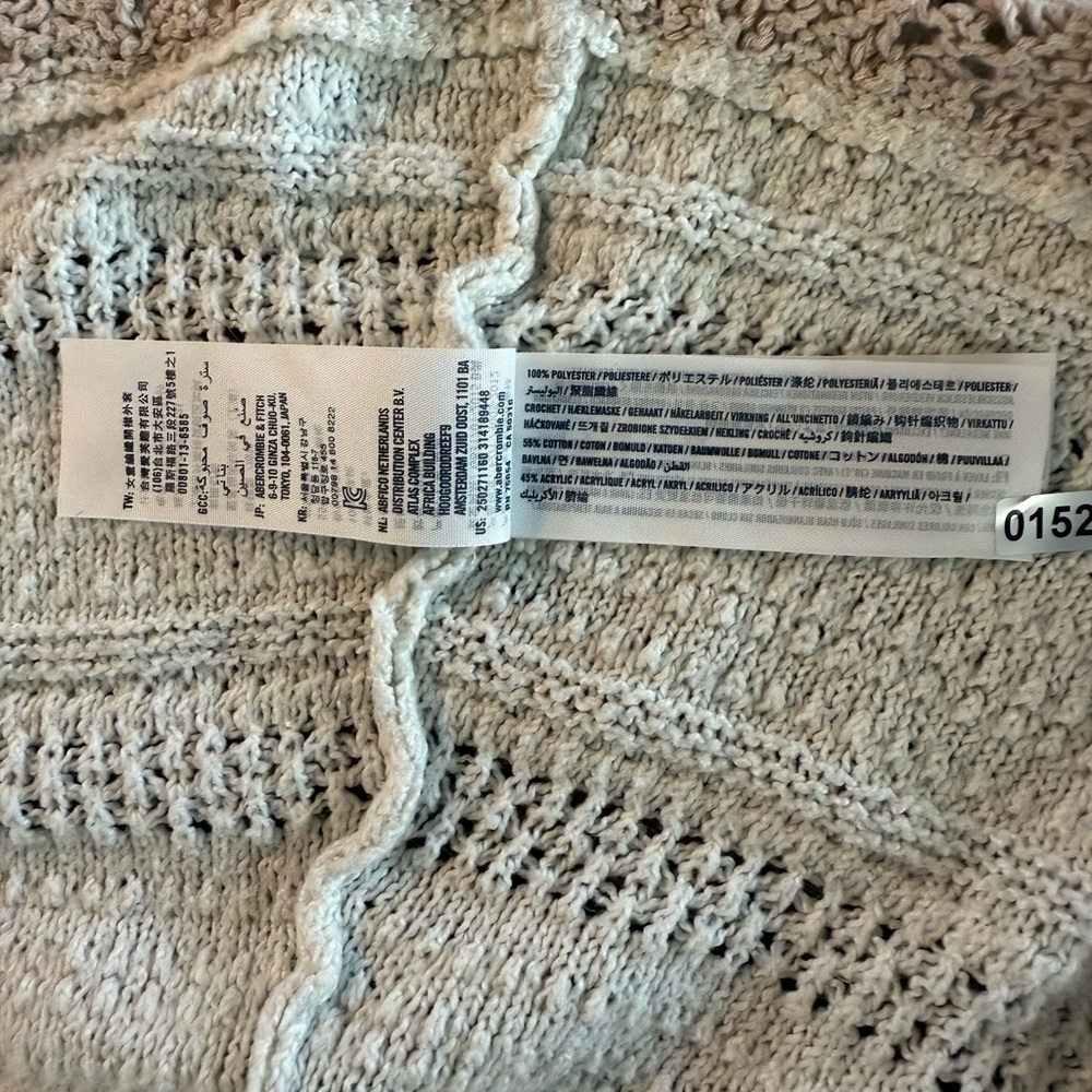 Abercrombie Kids Cream Cardigan Hoodie Sweater with Lace Trim Size 15/16 - Picture 10 of 10